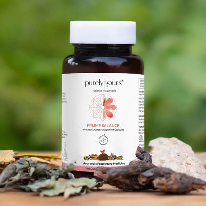 Stop White Discharge Naturally – Femme Balance Ayurvedic Capsules | Purely Yours