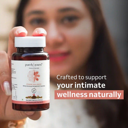 Stop White Discharge Naturally – Femme Balance Ayurvedic Capsules | Purely Yours