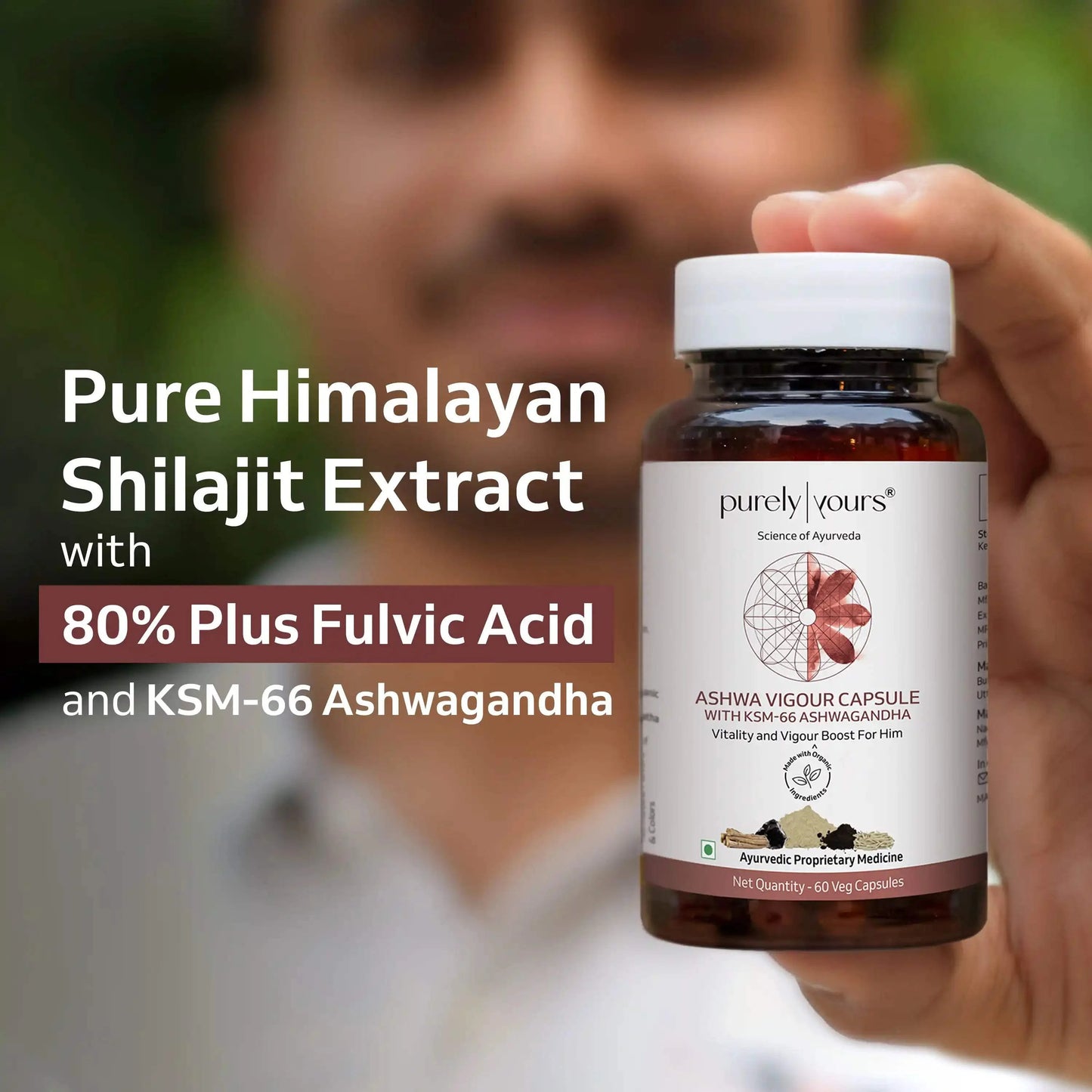 Ashwa Vigour® Natural Testosterone & Energy Support | Shilajit, KSM-66 Ashwagandha, Safed Musli