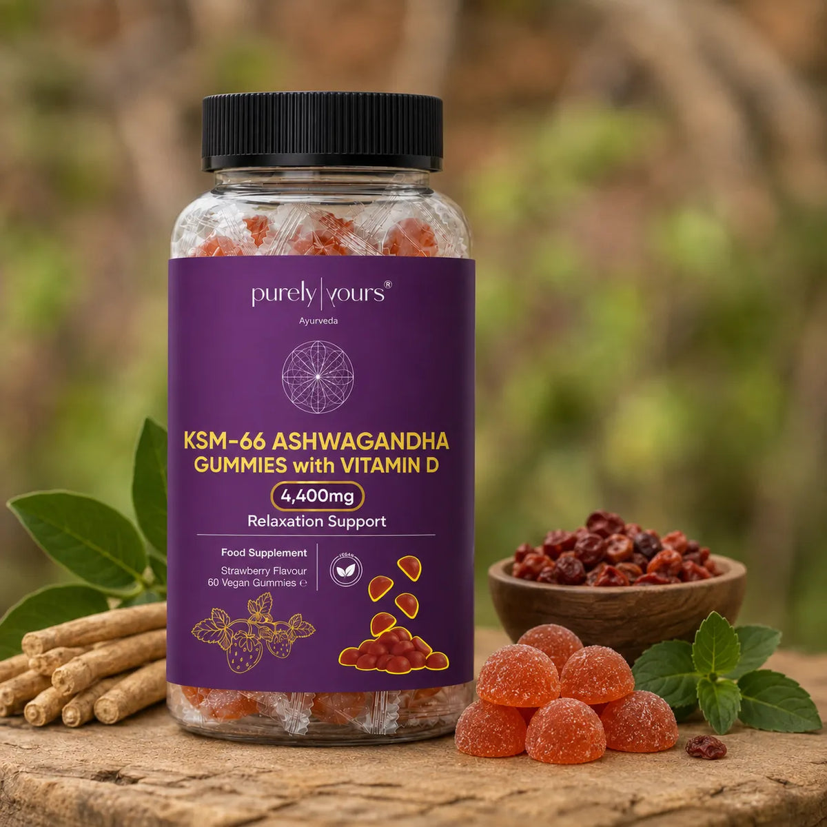 KSM-66 Ashwagandha Gummies + Vitamin D – Stress Support, Balance & Wellness