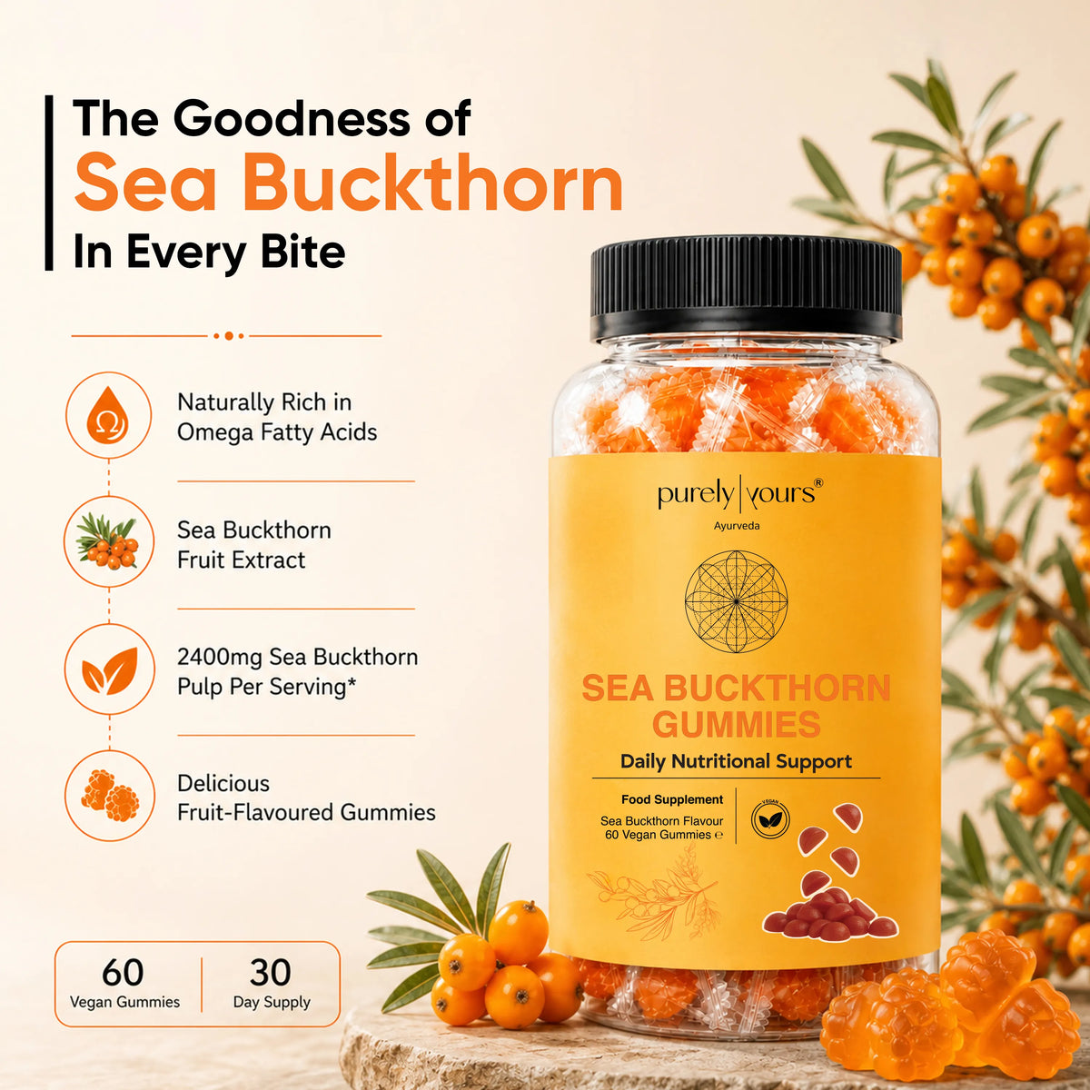 Sea Buckthorn Gummies – Daily Skin, Immune & Wellness Support