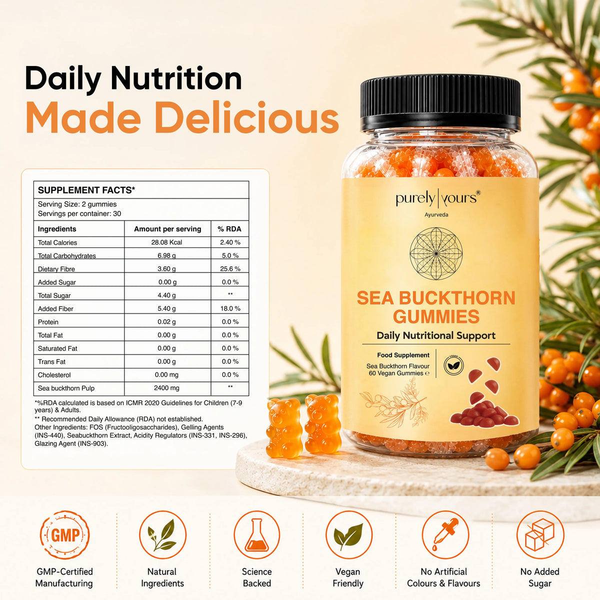 Sea Buckthorn Gummies – Daily Skin, Immune & Wellness Support