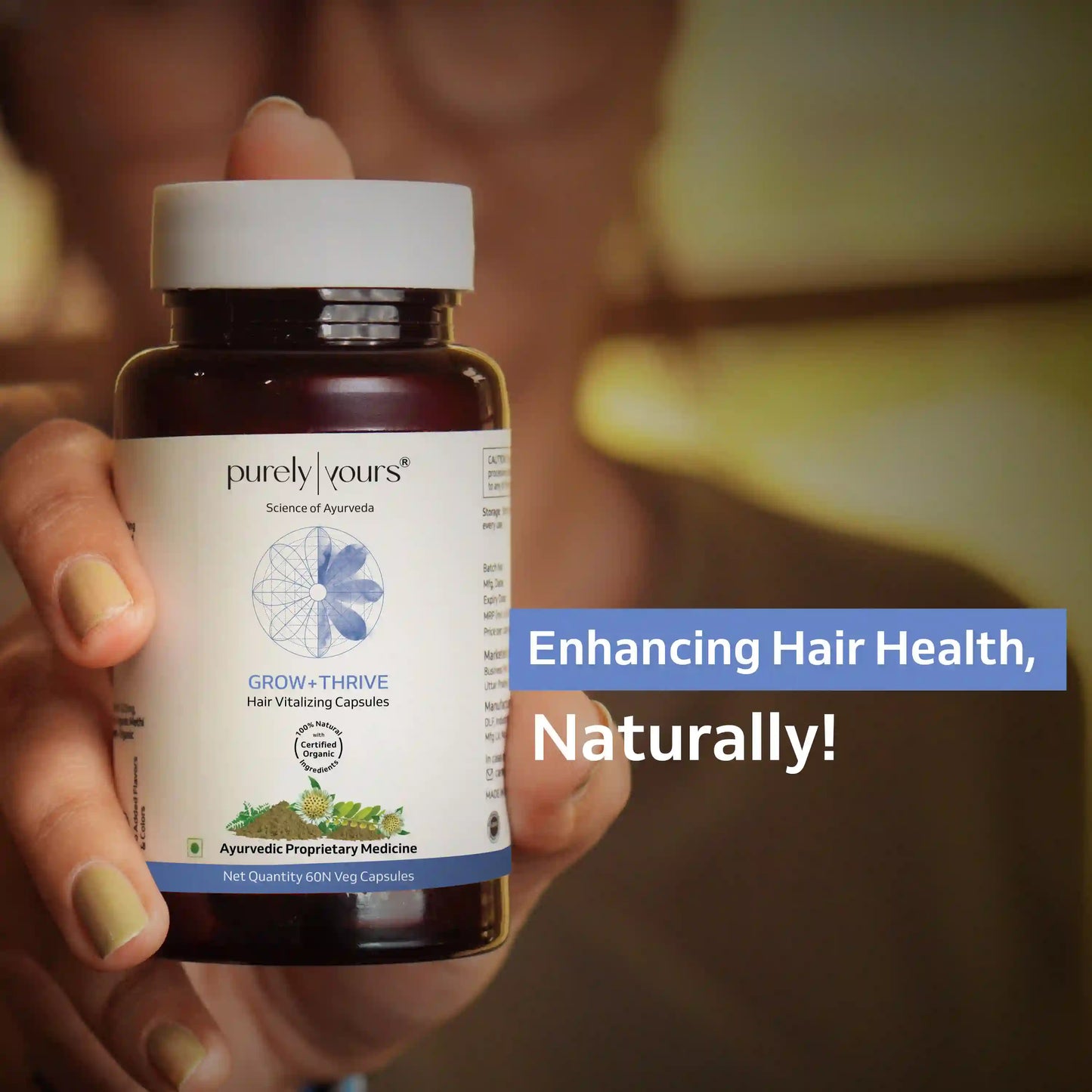 Grow + thrive Hair Growth Ayurvedic Capsules