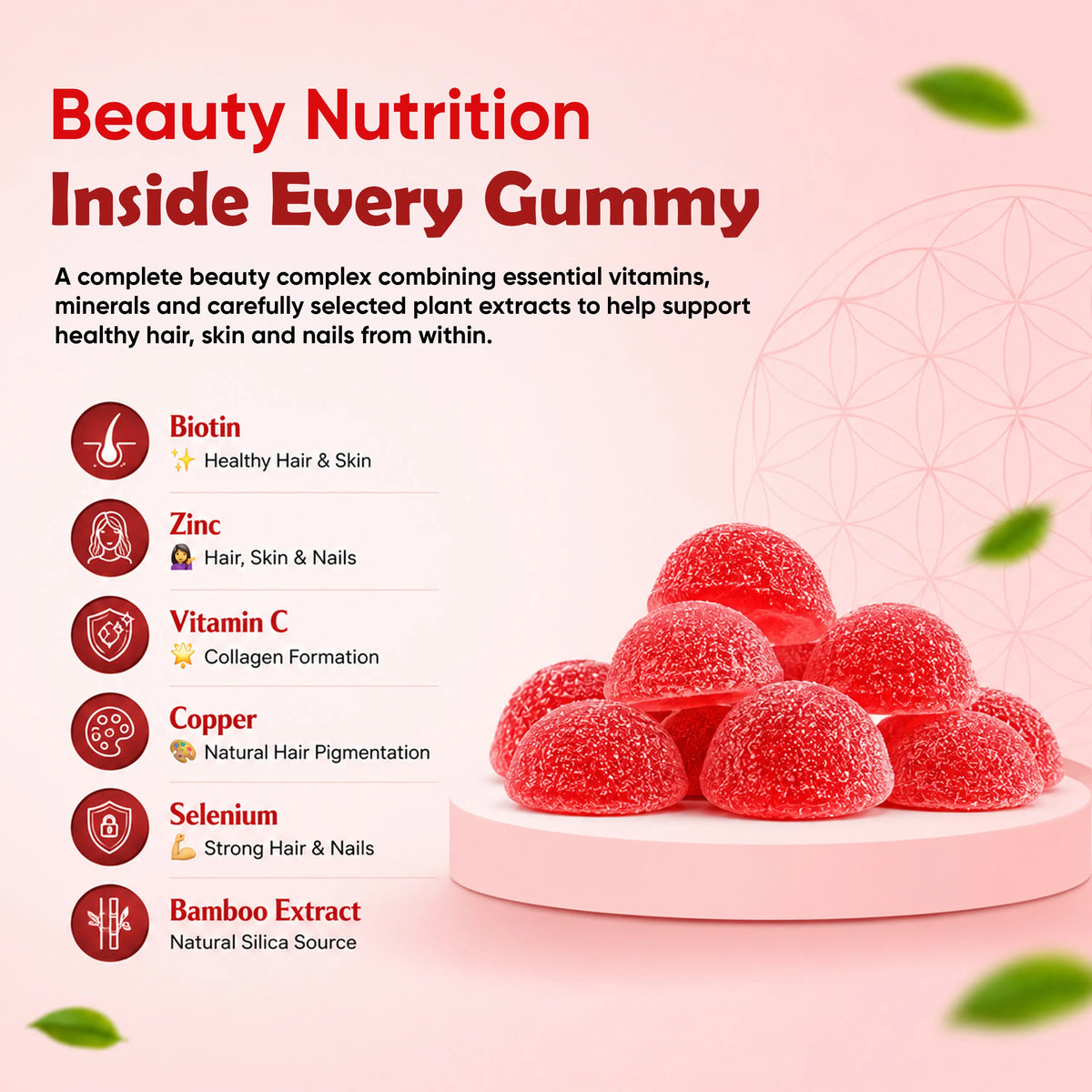 Hair, Skin & Nail Gummies – Vitamin & Mineral Support